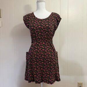 Forever 21 Floral Black and Pink Women's Dress